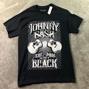 NWT Johnny Cash Man in Black Tee Shirt Mens Size Medium